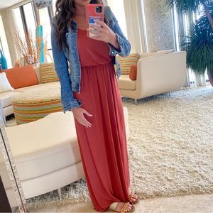 Lush Burnt Orange Maxi Dress- Small